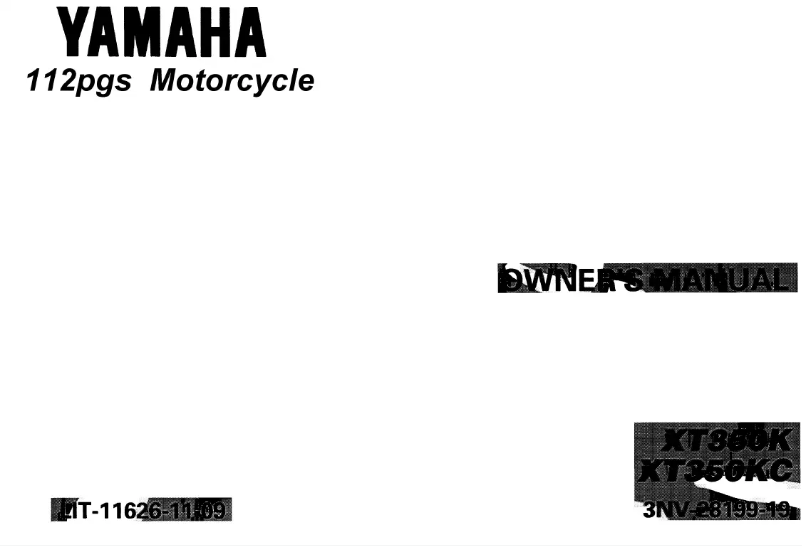 Page 1 de la notice Manuel utilisateur Yamaha XT350