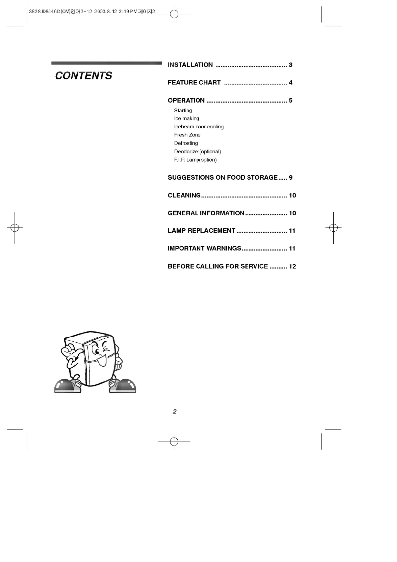 Page 1 de la notice Manuel utilisateur LG GR-S392QUC