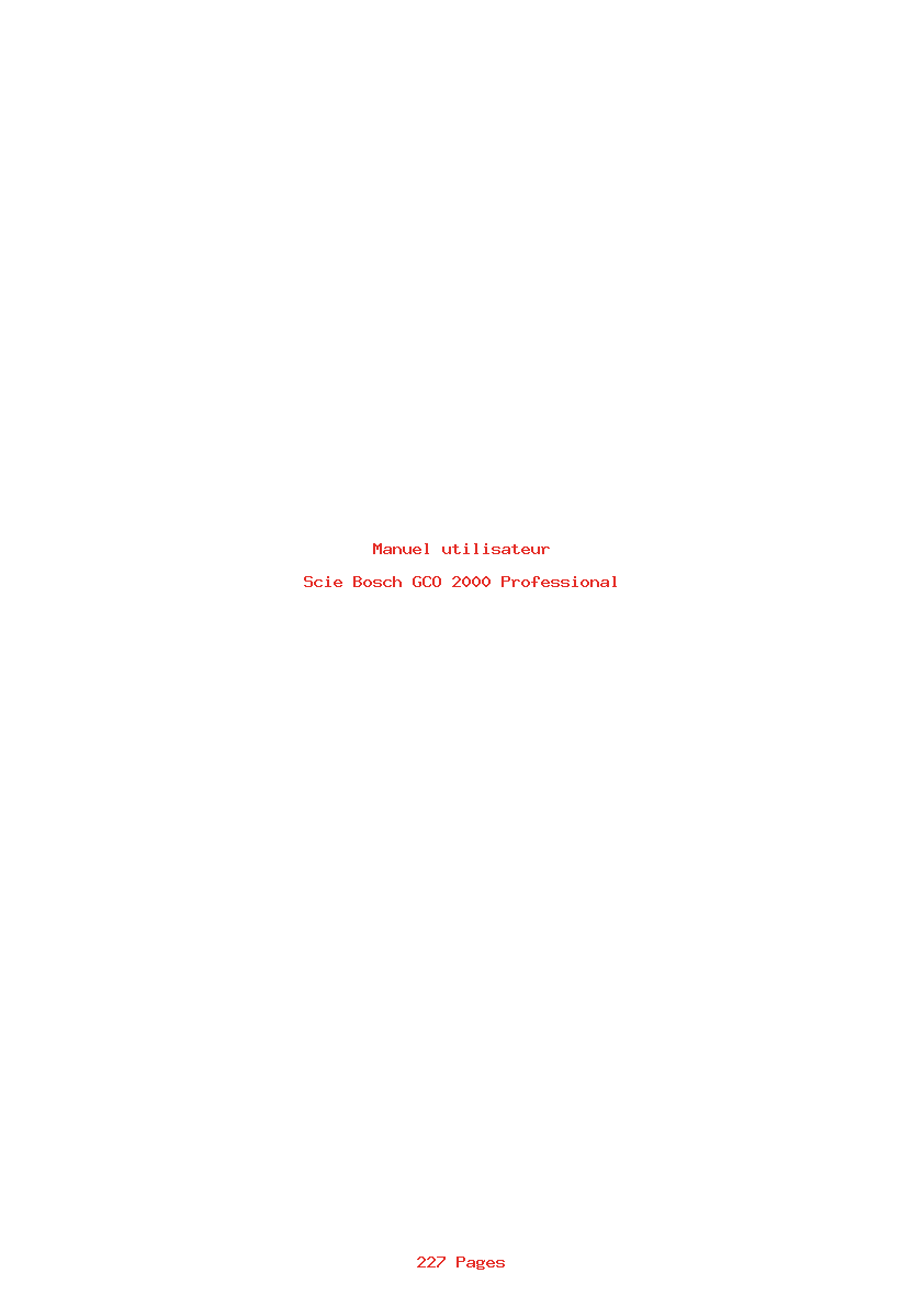 Page 1 de la notice Manuel utilisateur Bosch GCO 2000 Professional