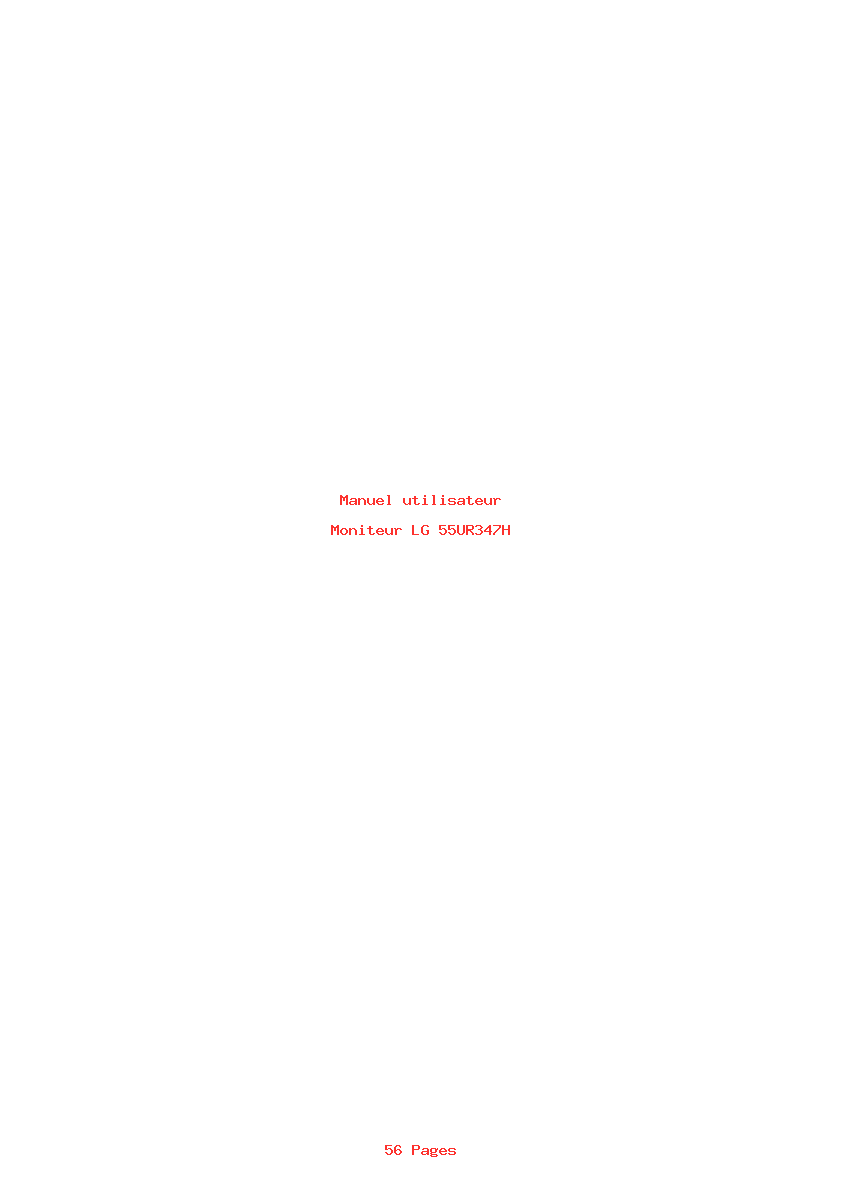Page 1 de la notice Manuel utilisateur LG 55UR347H