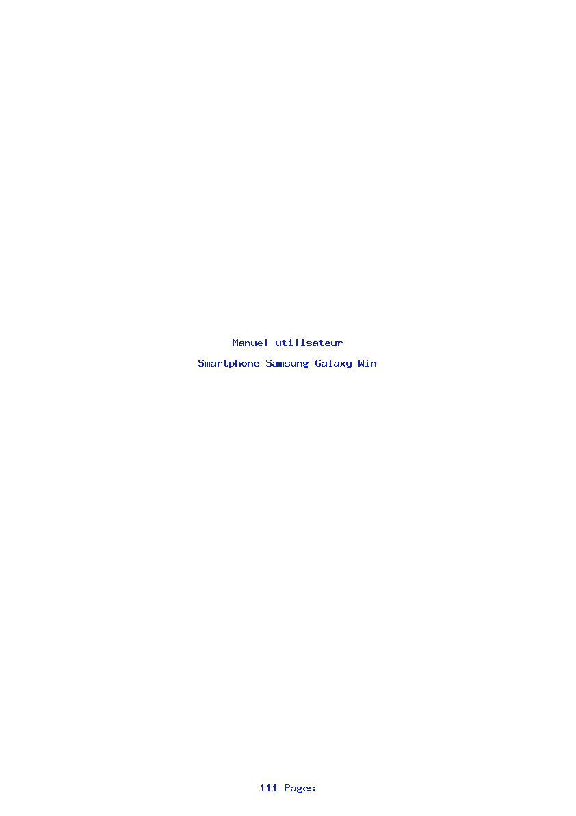 Page 1 de la notice Manuel utilisateur Samsung Galaxy Win