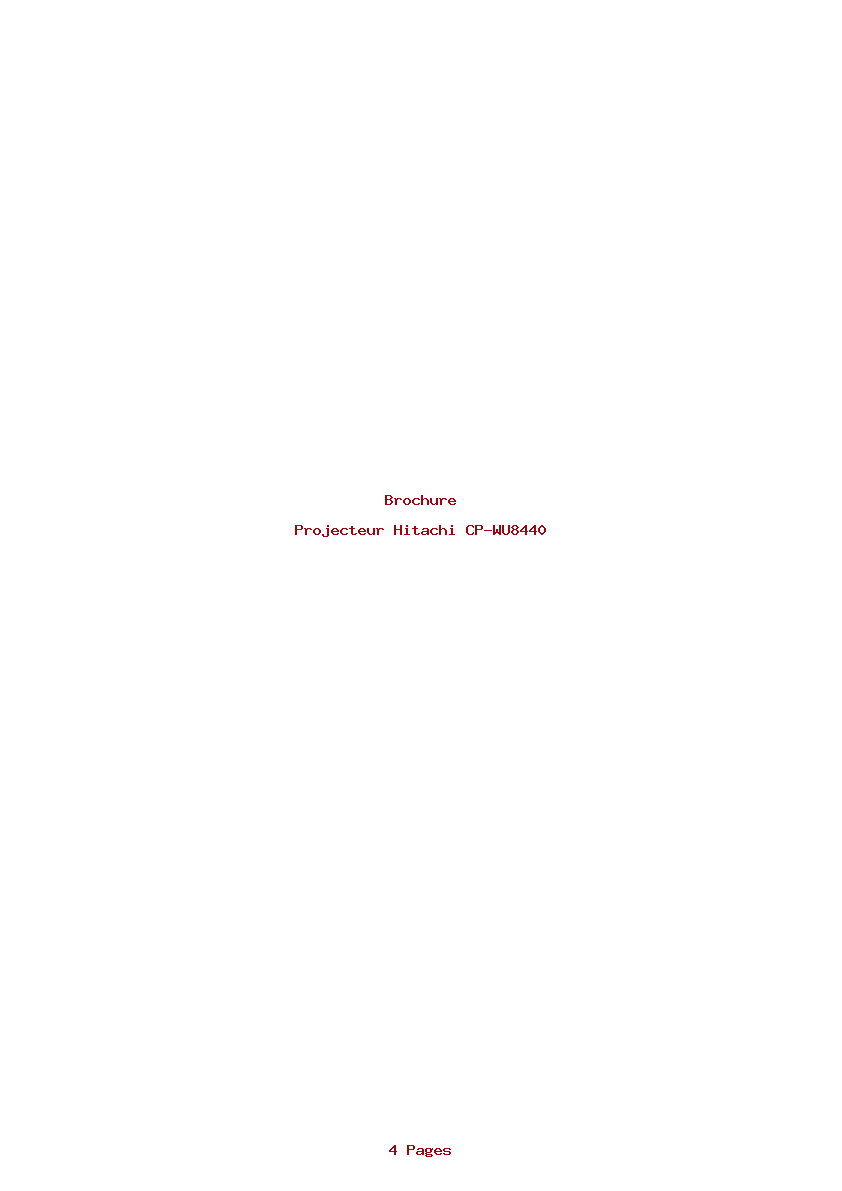 Page 1 de la notice Brochure Hitachi CP-WU8440