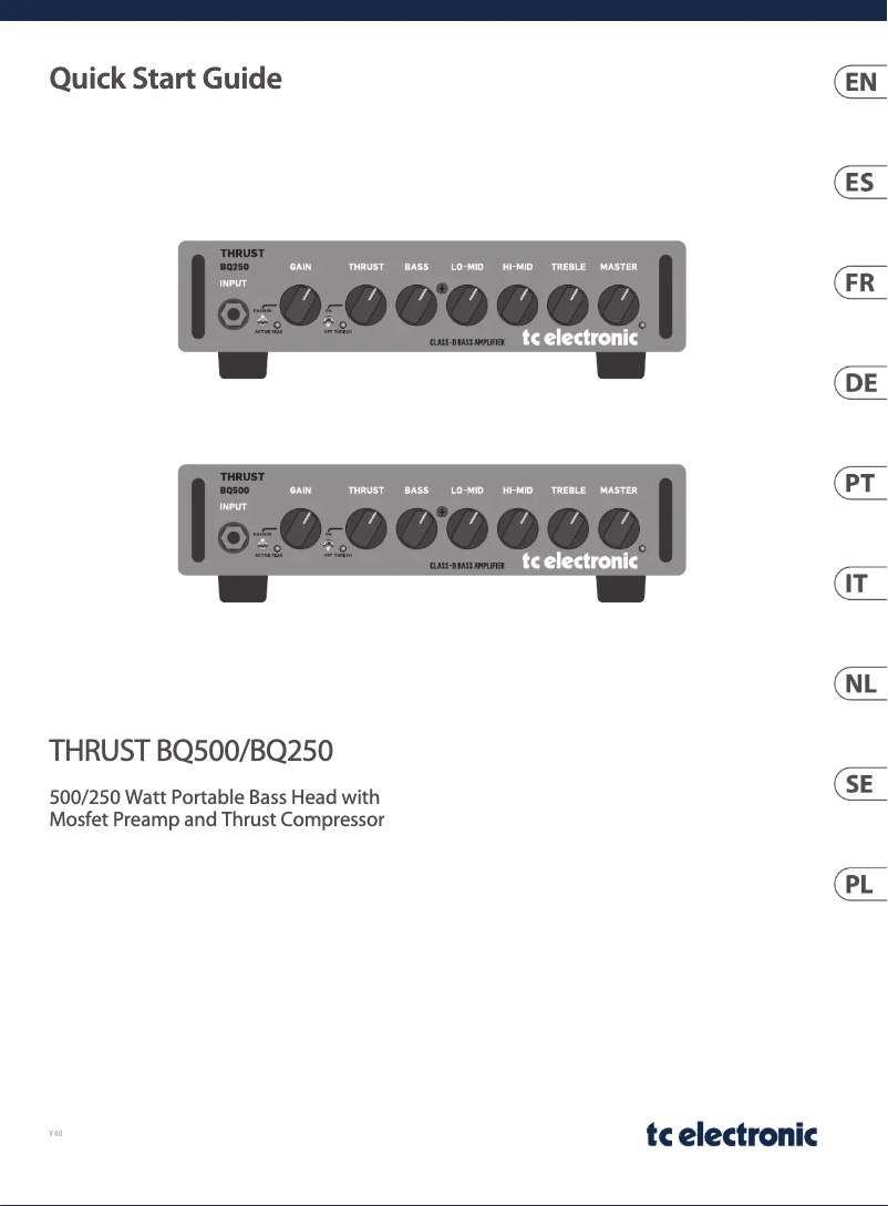 Page 1 de la notice Guide de démarrage rapide TC Electronic THRUST BQ250