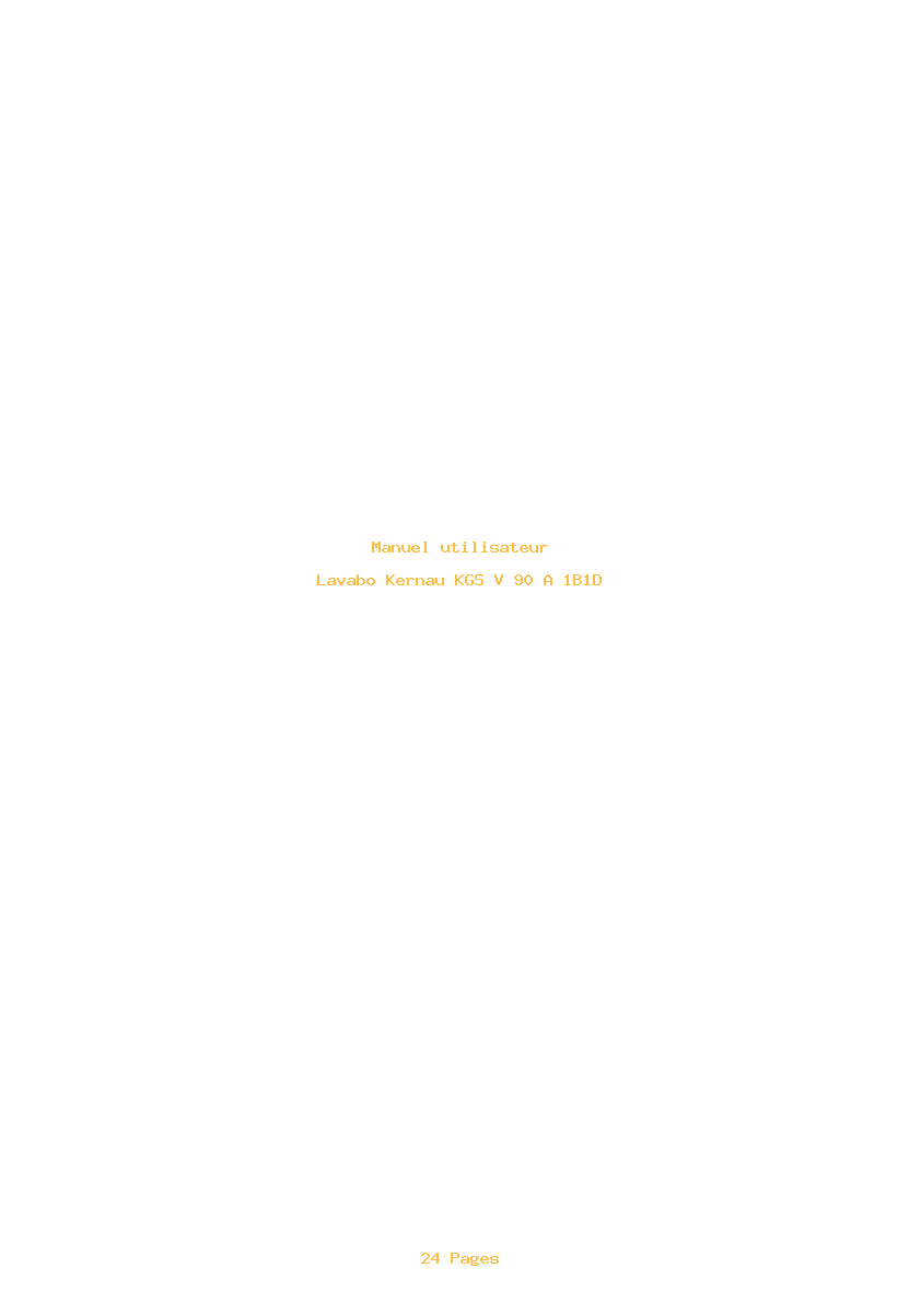 Page 1 de la notice Manuel utilisateur Kernau KGS V 90 A 1B1D