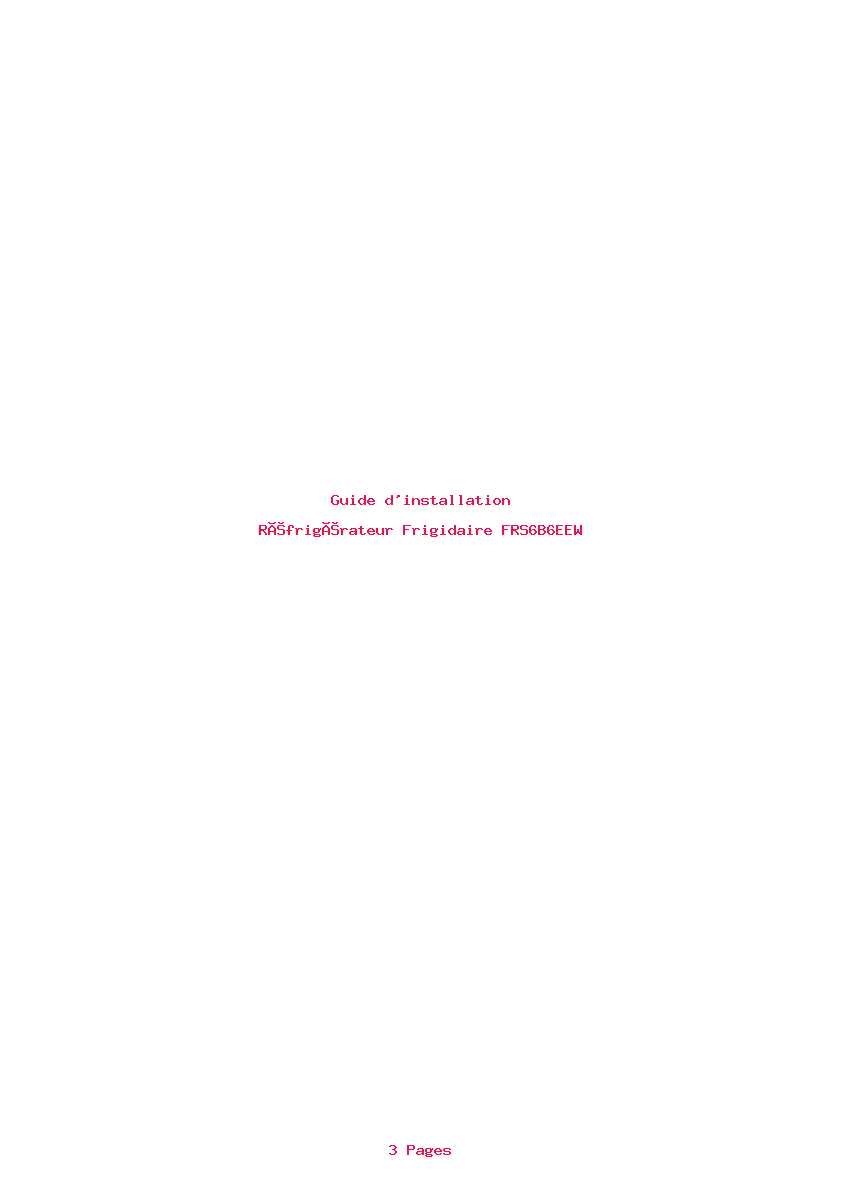 Image de la première page du manuel de l'appareil FRS6B6EEW