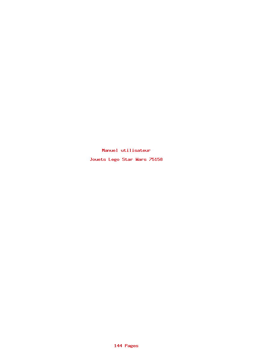 Page 1 de la notice Manuel utilisateur Lego Star Wars 75158