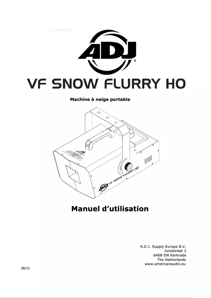 Page 1 de la notice Manuel utilisateur Adj VF Snow Flurry HO