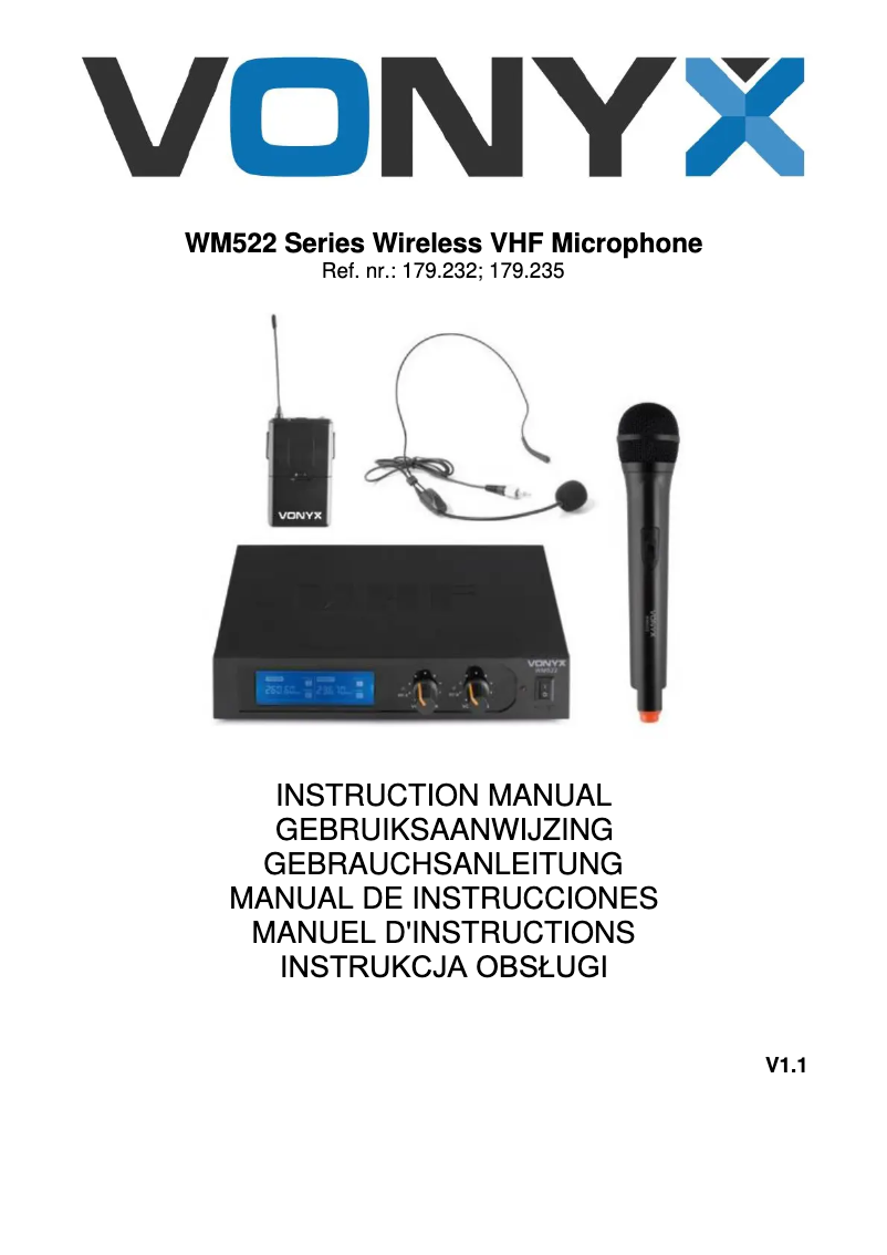 Page 1 de la notice Manuel utilisateur Vonyx WM522B