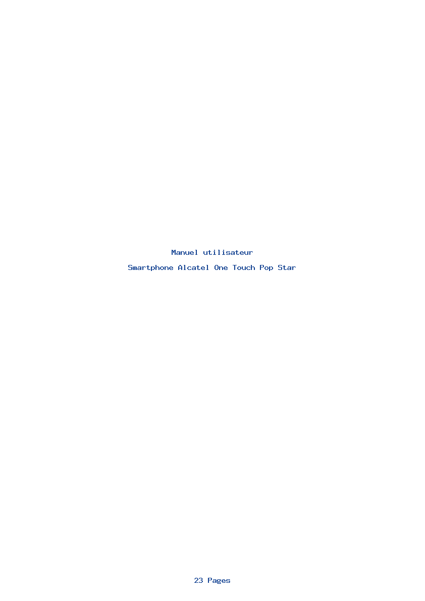 Page 1 de la notice Manuel utilisateur Alcatel One Touch Pop Star