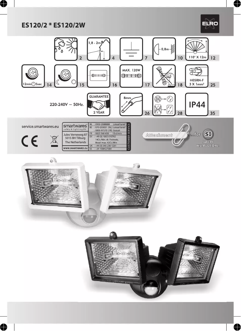 Página 1 del manual Manual de usuario Elro ES120/2W