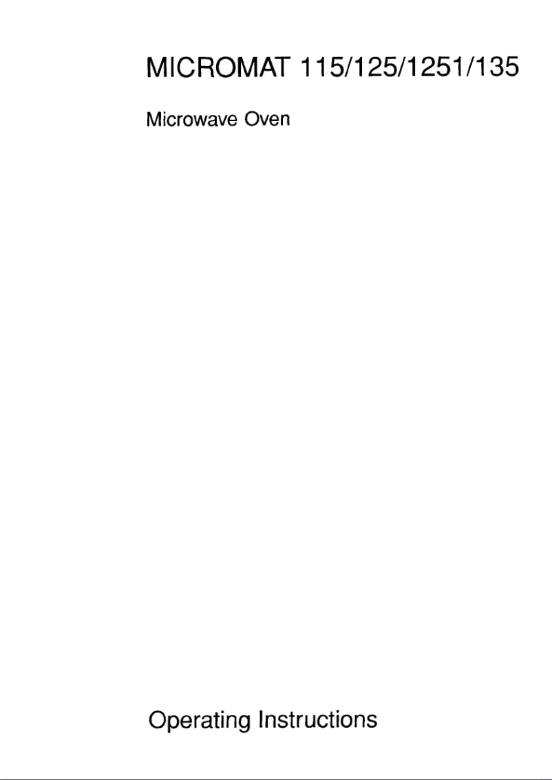 Página 1 del manual Manual de usuario AEG Micromat 115 E/U-w