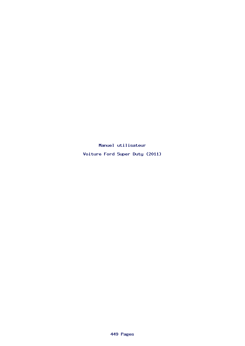 Page 1 de la notice Manuel utilisateur Ford Super Duty (2011)