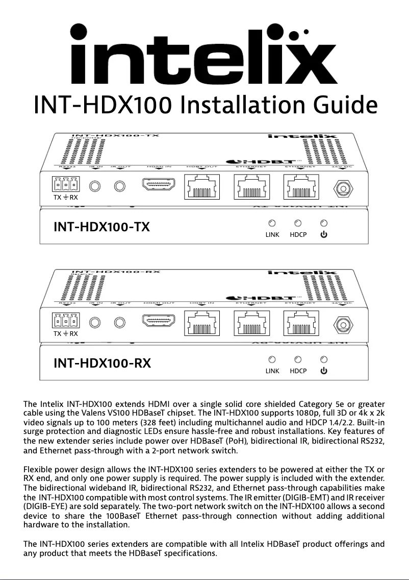 Página 1 del manual Manual de usuario Liberty INT-HDX100-RX