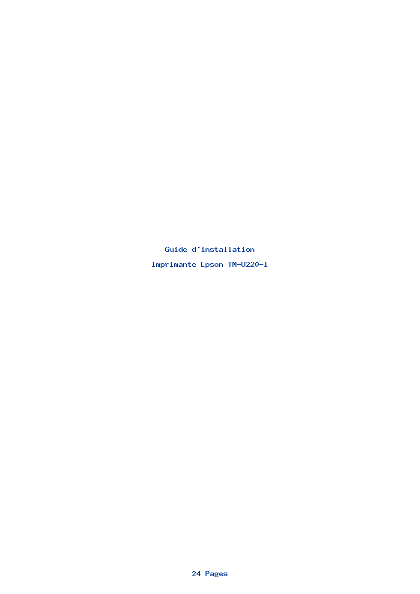 Page 1 de la notice Guide d'installation Epson TM-U220-i