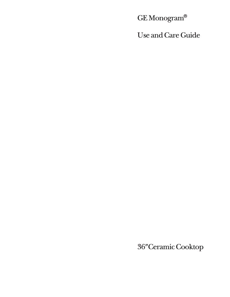 Página 1 del manual Manual de uso y mantenimiento GE ZEU676YSB