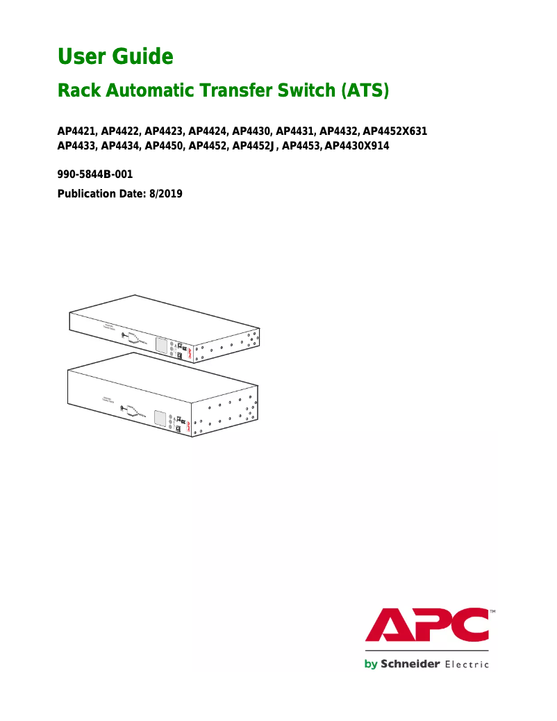 Page 1 de la notice Manuel utilisateur APC AP4433