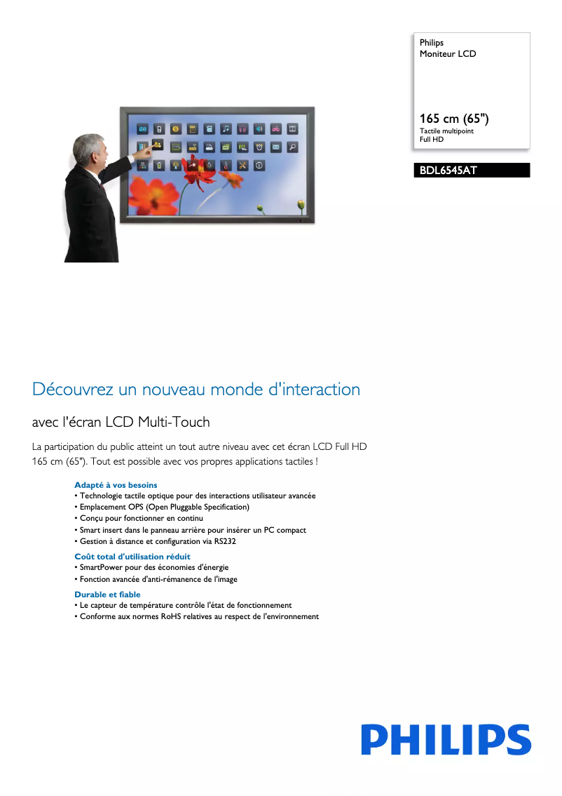 Page n°1 - Fiche technique Philips BDL6545AT