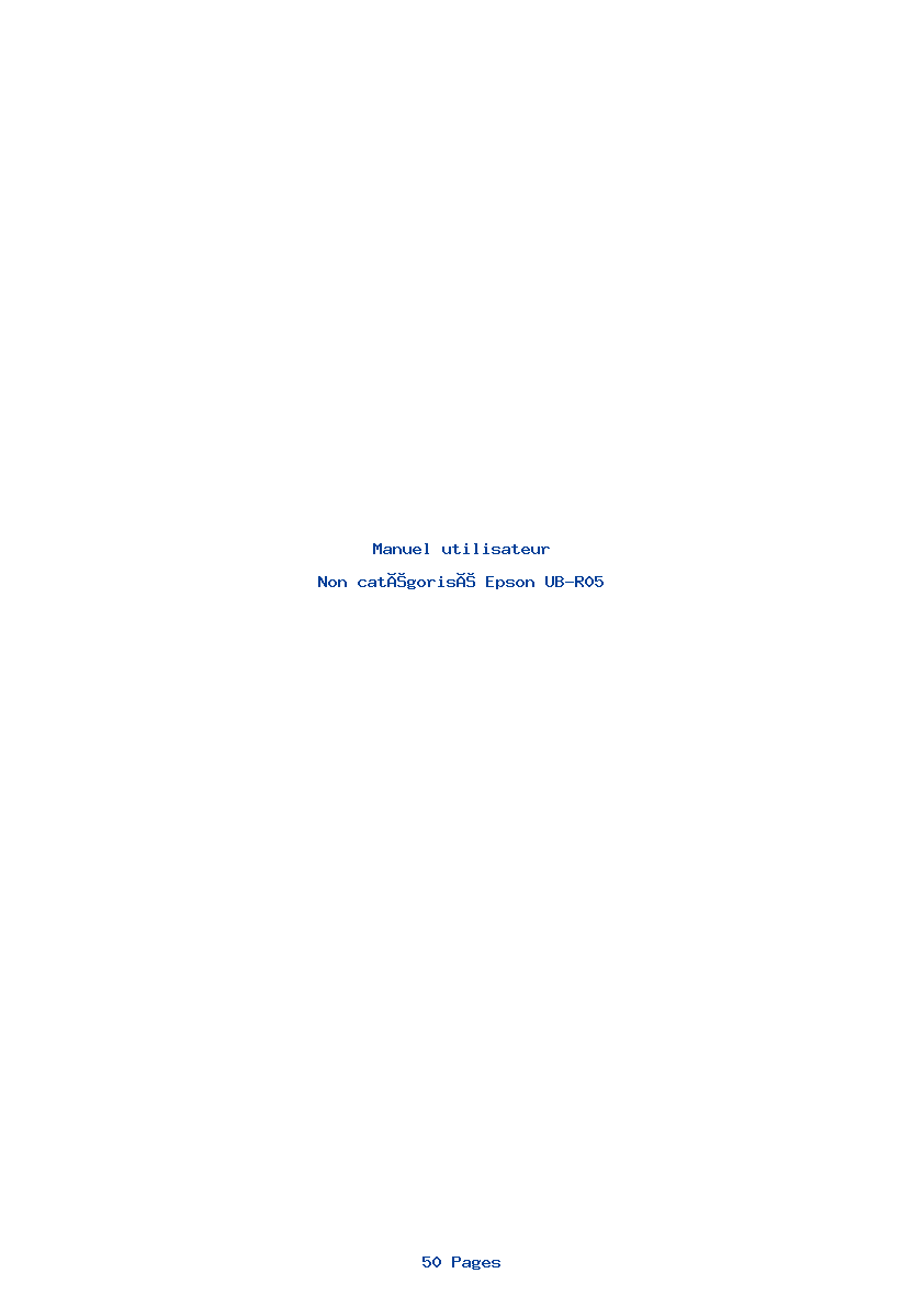 Page 1 de la notice Manuel utilisateur Epson UB-R05