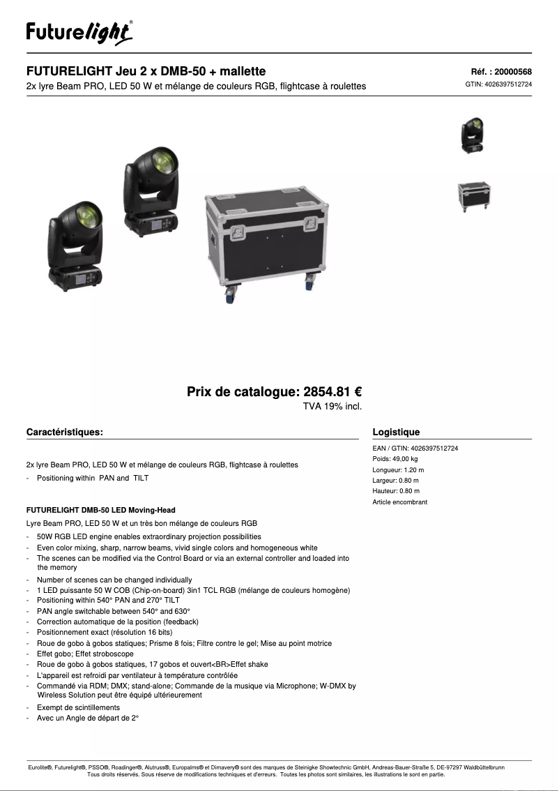 Página 1 del manual Ficha técnica Futurelight DMB-50