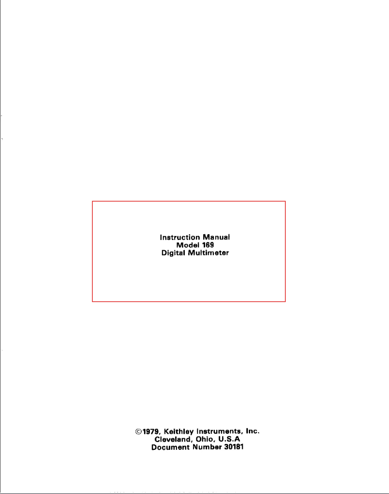 Página 1 del manual Manual de usuario Keithley 169
