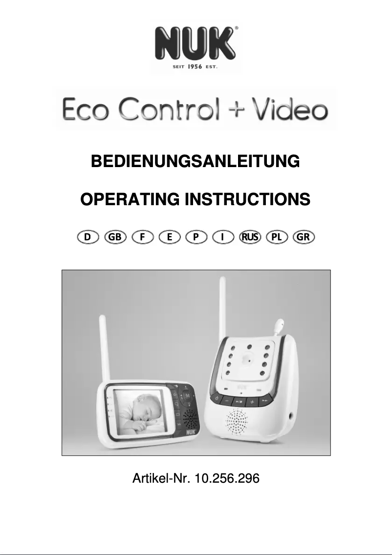 Page 1 of the manual User Manual NUK Eco Control + Video 10256296