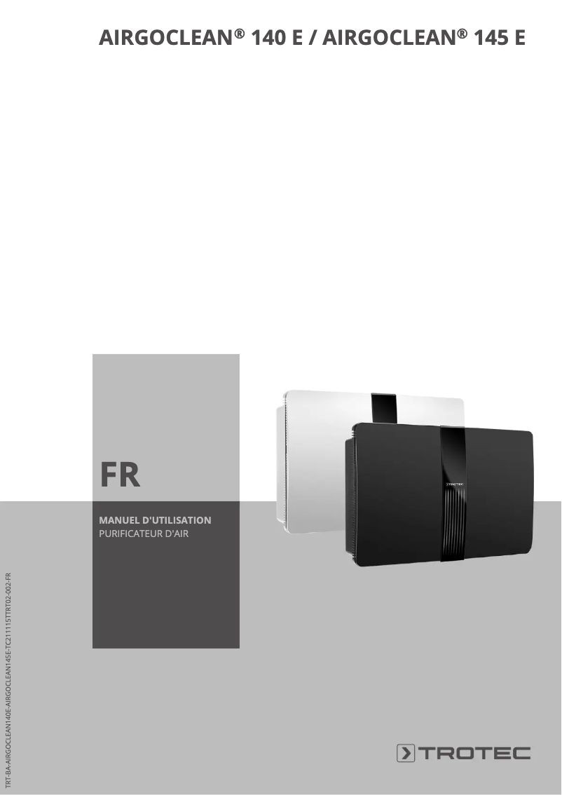 Page 1 de la notice Manuel utilisateur Trotec AirgoClean 145 E