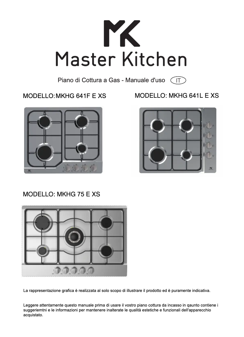 Page 1 de la notice Manuel utilisateur Master Kitchen MKHG 641L E XS