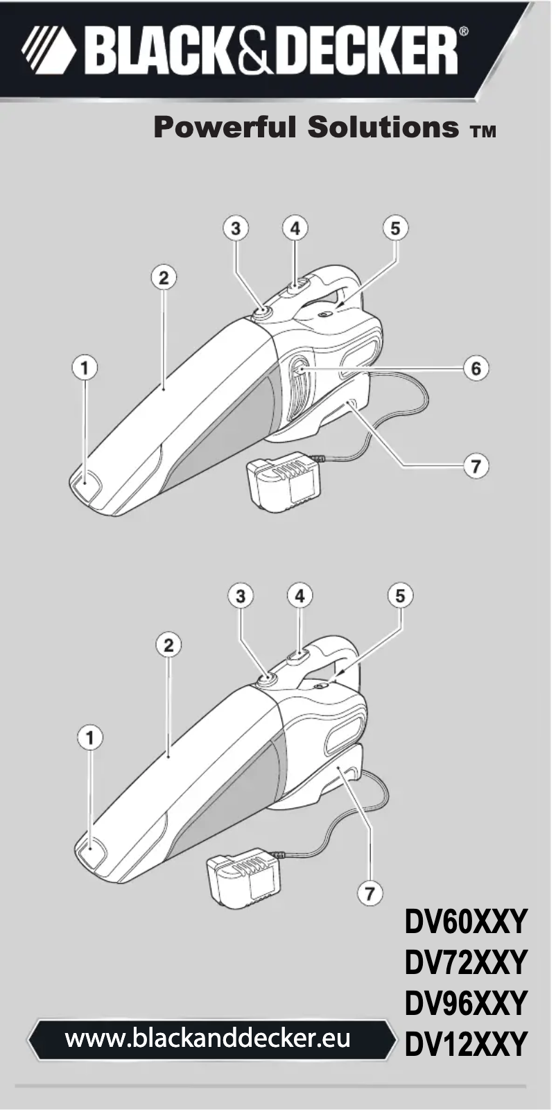 Page 1 de la notice Manuel utilisateur Black & Decker Dustbuster DV6005N