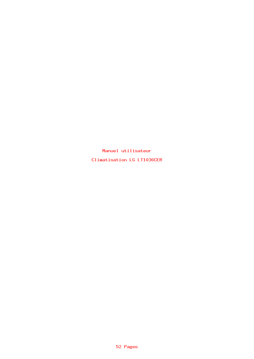 Page 1 de la notice Manuel utilisateur LG LT1036CER
