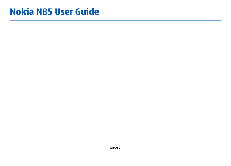 Page 1 de la notice Manuel utilisateur Nokia N85
