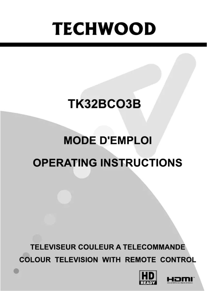 Page 1 de la notice Manuel utilisateur Techwood TK32BCO3B
