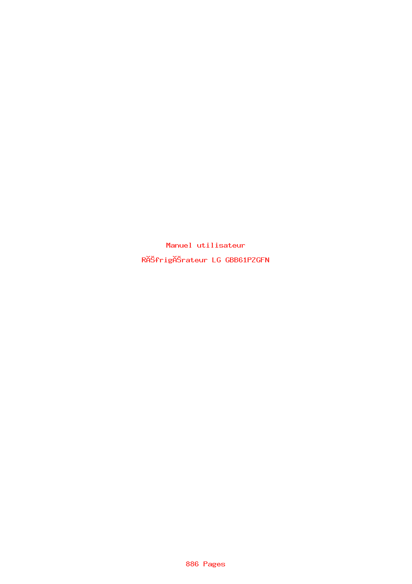 Page 1 de la notice Manuel utilisateur LG GBB61PZGFN