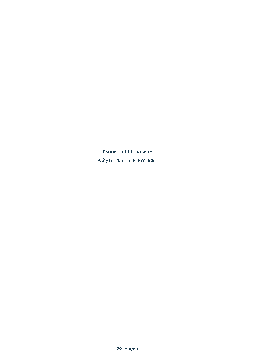 Page 1 de la notice Manuel utilisateur Nedis HTFA14CWT