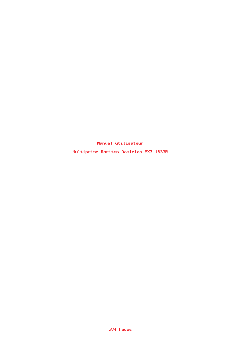 Page 1 de la notice Manuel utilisateur Raritan Dominion PX3-1833R