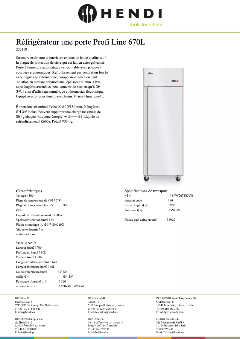 Page 1 de la notice Fiche technique Arktic 232118