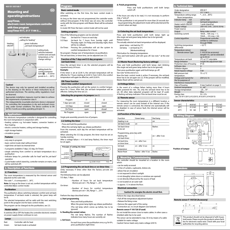 Page 1 de la notice Manuel utilisateur Eberle RTR R1T
