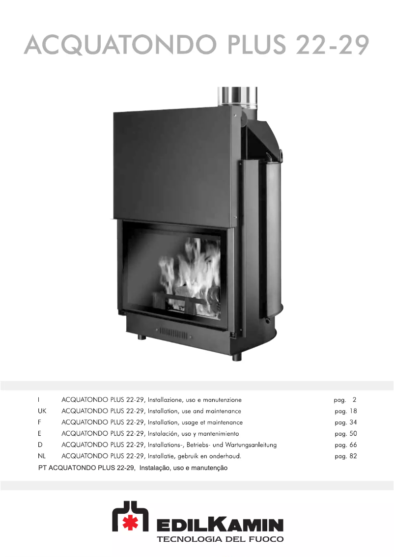 Page 1 de la notice Manuel utilisateur Edilkamin ACQUATONDO PLUS