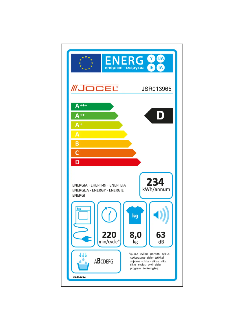 Page 1 de la notice Manuel utilisateur Jocel JSR013965