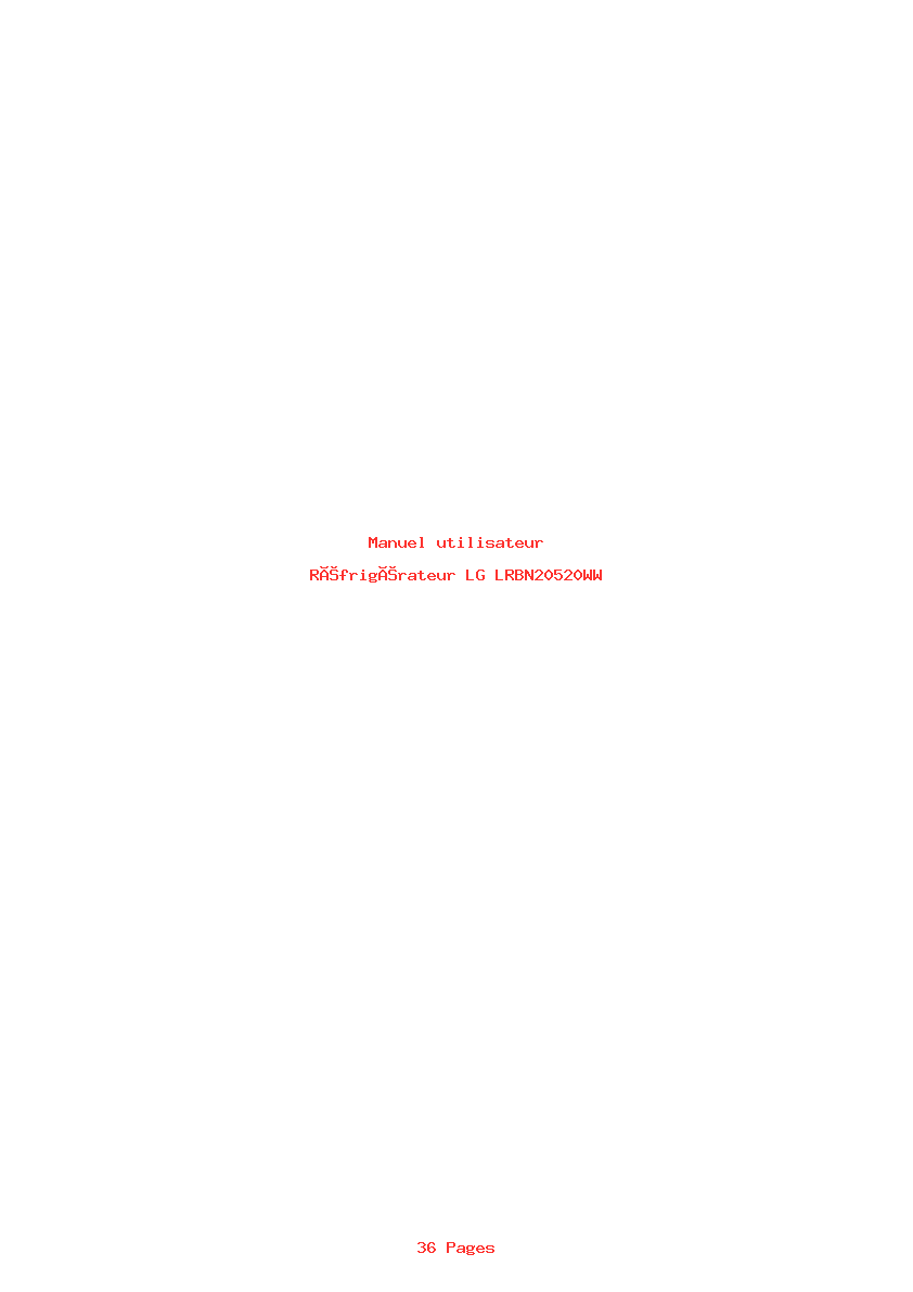 Page 1 de la notice Manuel utilisateur LG LRBN20520WW