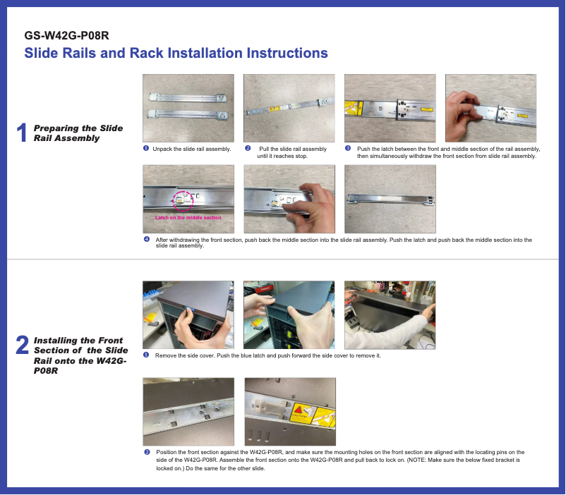 Página 1 del manual Guía de instalación Gigabyte W42G-P08R