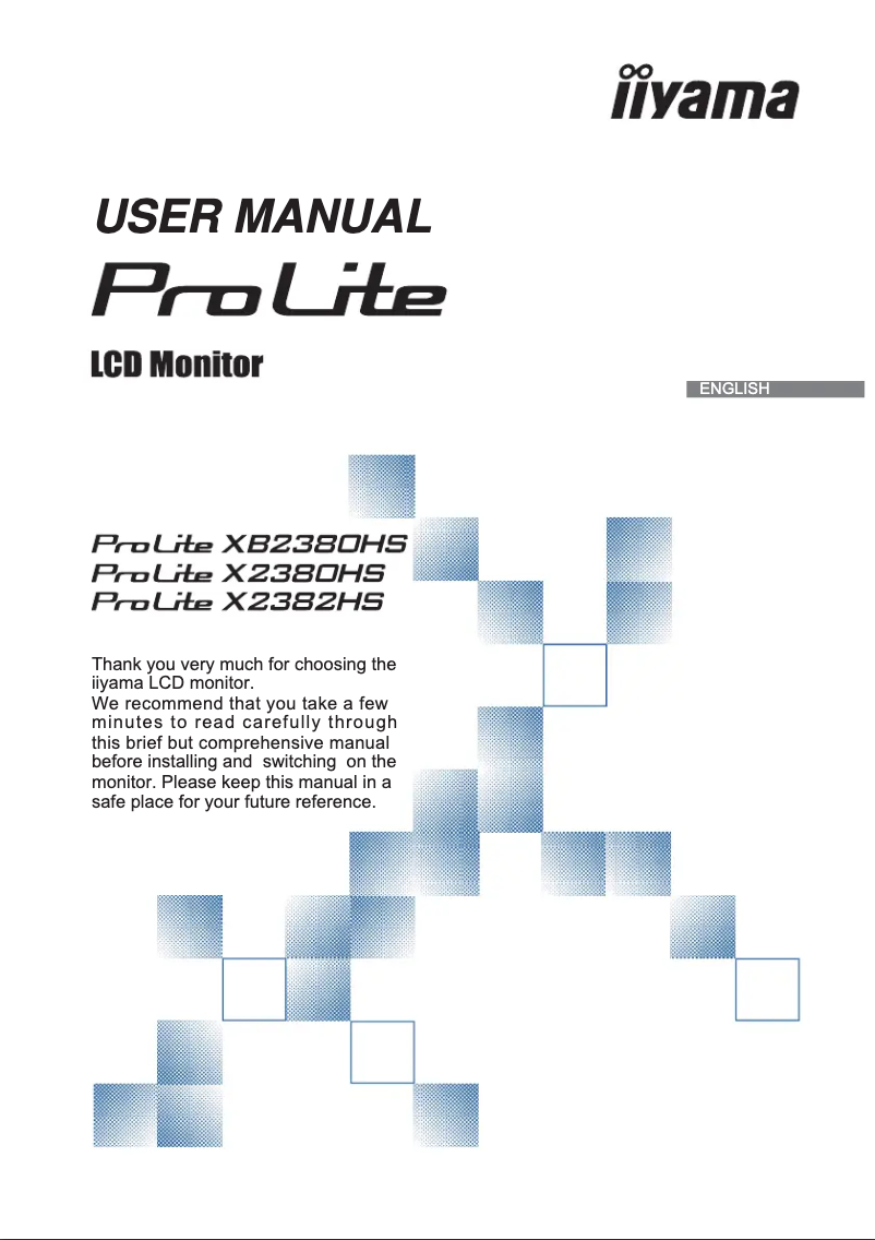 Page 1 de la notice Manuel utilisateur Iiyama ProLite X2380HS