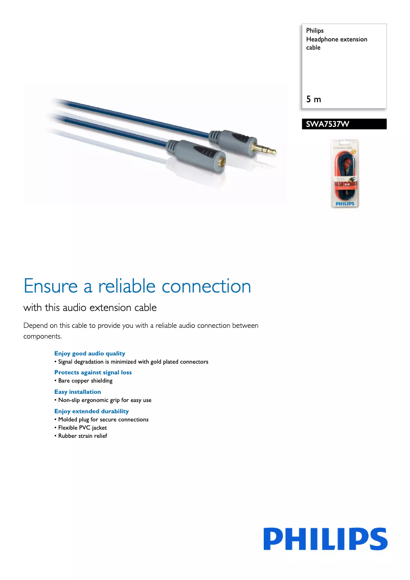 Page 1 of the manual Brochure Philips SWA7537W