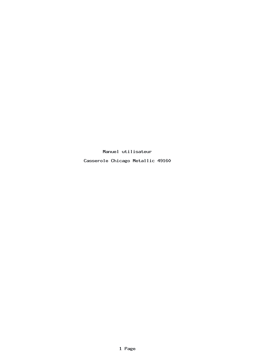 Page 1 de la notice Manuel utilisateur Chicago Metallic 49160