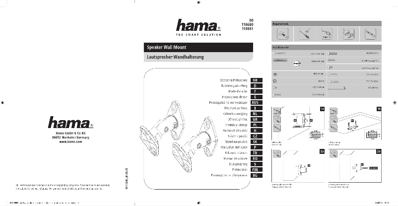Page 1 of the manual User Manual Hama 118680