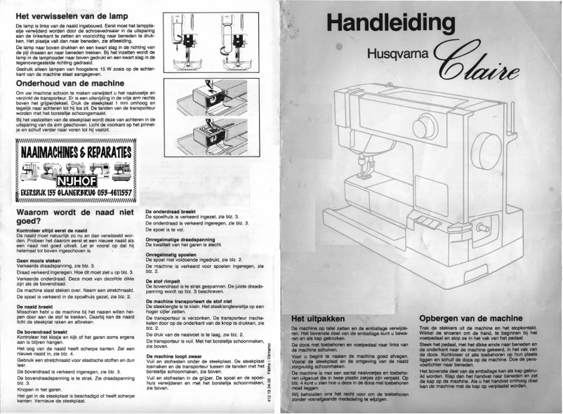 Página 1 del manual Manual de usuario Husqvarna Claire