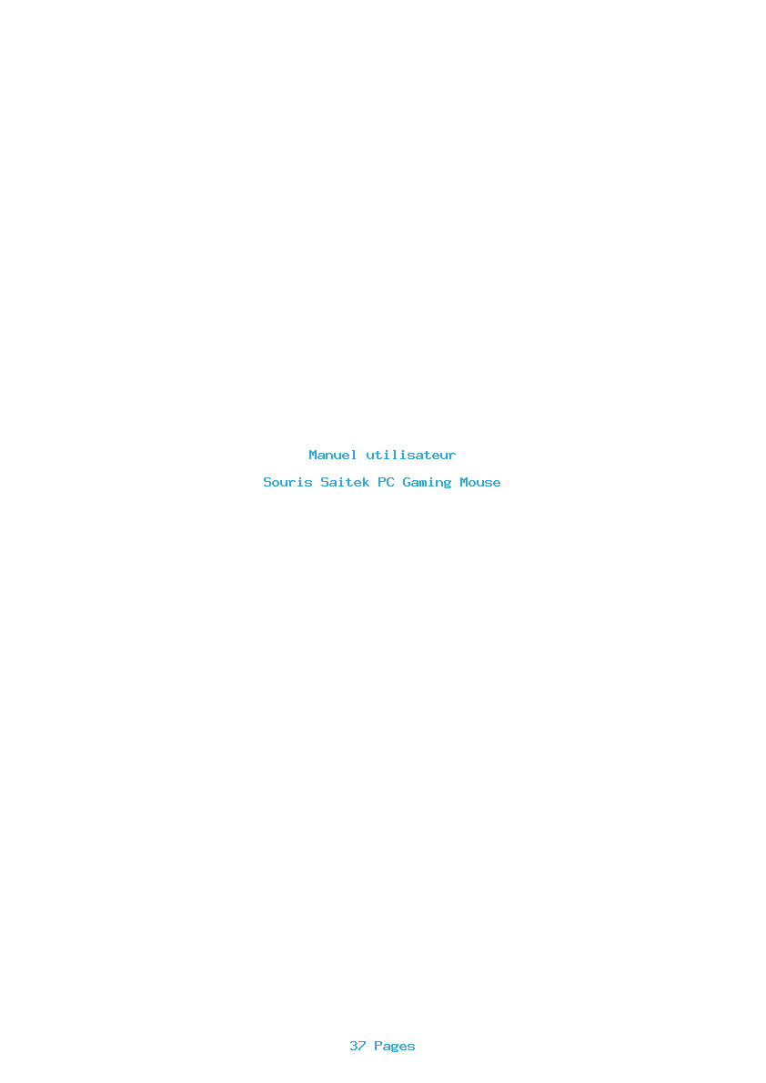 Page 1 de la notice Manuel utilisateur Saitek PC Gaming Mouse