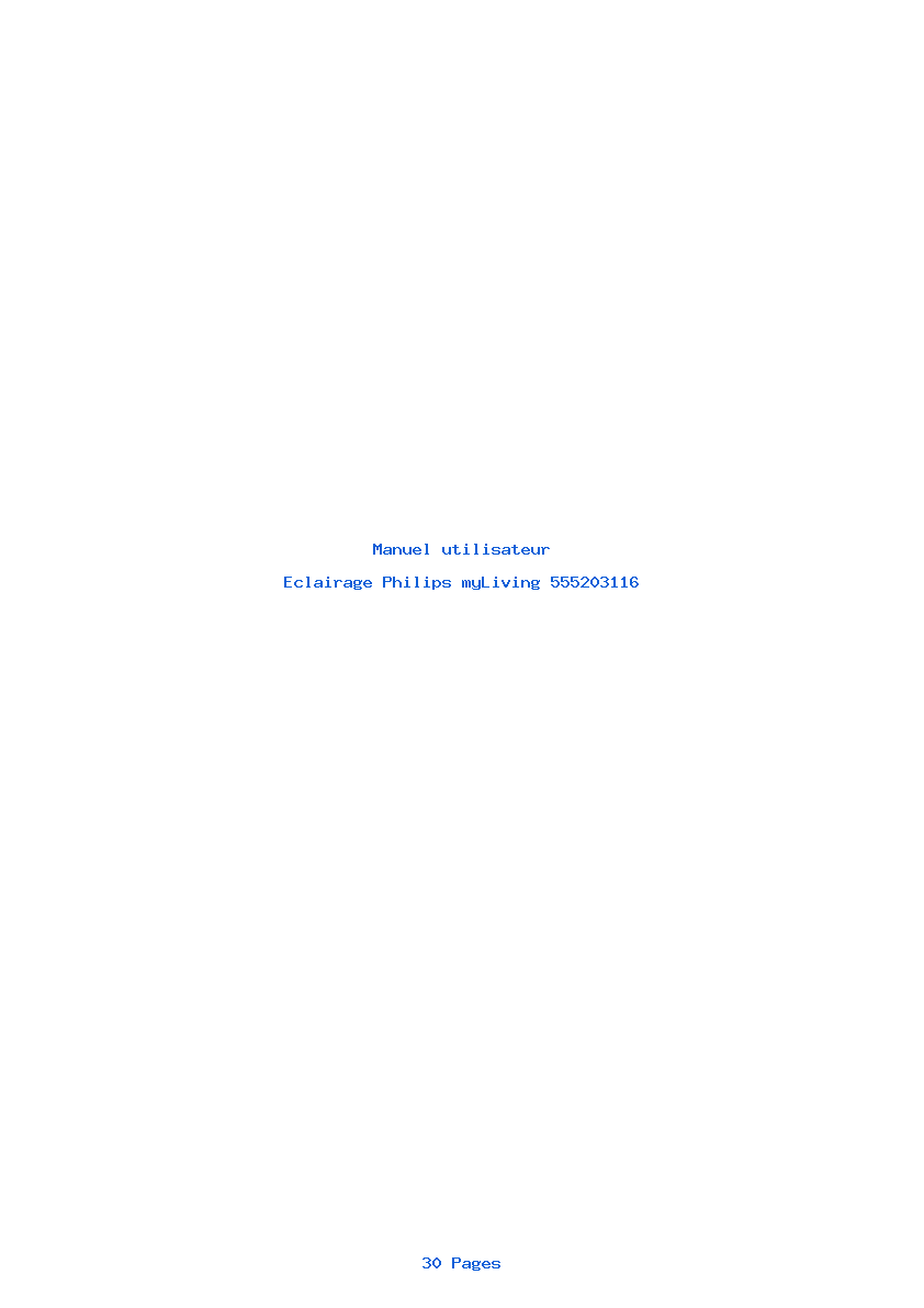 Page 1 de la notice Manuel utilisateur Philips myLiving 555203116