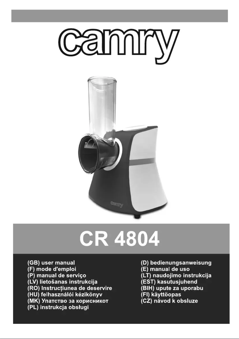 Page 1 de la notice Manuel utilisateur Camry CR 4804