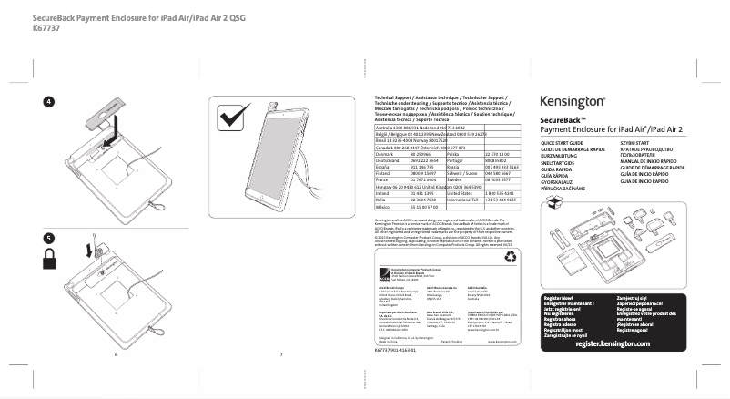 Page 1 de la notice Manuel utilisateur Kensington SecureBack