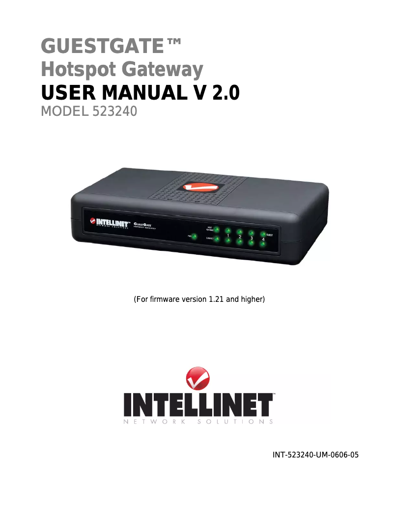 Page 1 de la notice Manuel utilisateur Intellinet 523240